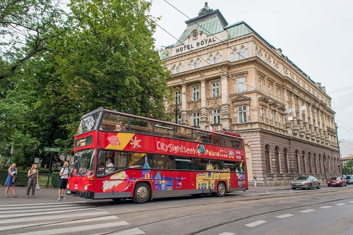 Ônibus panorâmico Hop On / Hop Off em Cracóvia Ingresso de 48 Horas